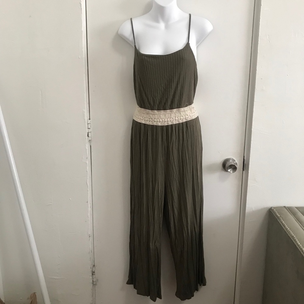 Olive green cami jumpsuit